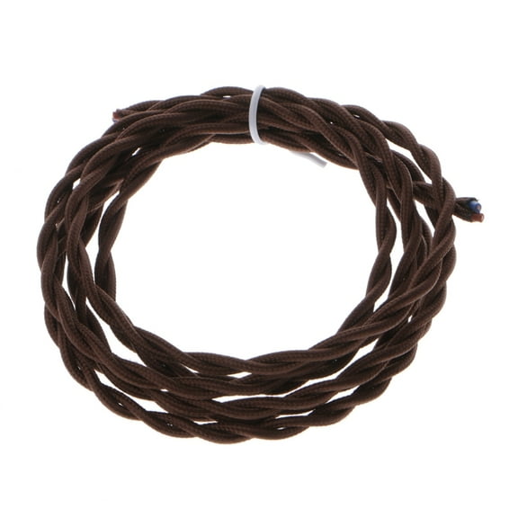 AOOOWER 2 for M 2x0.75 Coffee Vintage Retro Twist Braided Fabric Light Cable Electric Wi