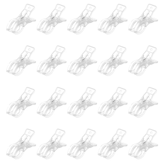 AOOOWER 20Pcs Clear Plastic Spring Clamp 3.54Inch Balloon Holders Clips For Wedding