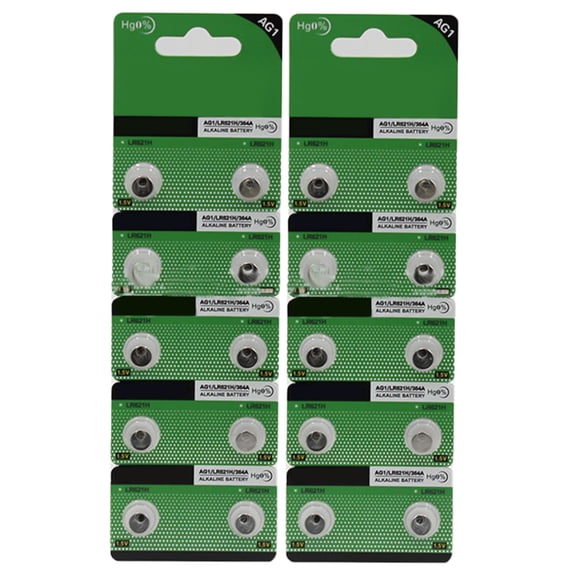 AOOOWER 20pc/10pc High Capacity AG1/621/364 Button Cell Batteries for Lasts Electronic Device Use Power Supply Battery