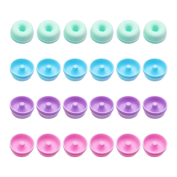 AOOOWER 24pcs Food Grade Silicone Baking Cups Round Shape Doughnuts Molds Kitchen Tool