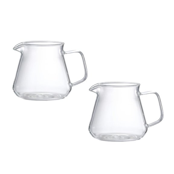 AOOOWER 2PCS Glass Coffee Tea Server Pot Hand Pour Coffee Server With Comfortable Grip Design with 300ml/500ml Capacity Option