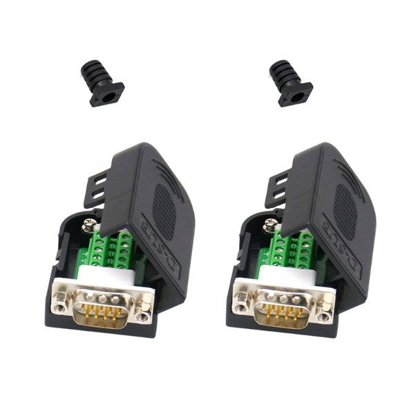 AOOOWER 2pcs DB9pin Serial Port Terminal Adapters 9Pin Male and Female Solderless Industrial Contacts Connectors