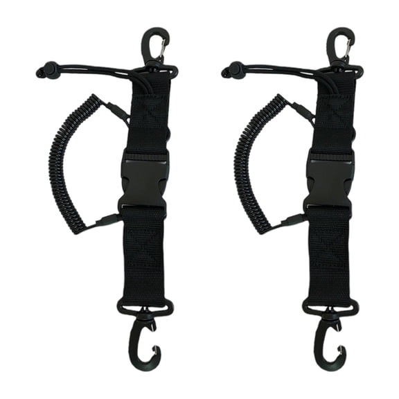 AOOOWER 2pcs Waterproofed Diving Safety Cord Double Side Hook Secure Attachments