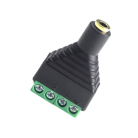 AOOOWER 3.5mm Stereo 4 Pin Male/Female Screw Terminal Video 3.5mm Male 4 Pin Terminal Block Plug Connector For PC Laptop