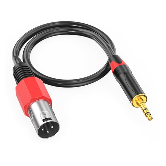 AOOOWER 3.5mm To XLRs Male Balanced Cable Metal Housing Construction Supports 48V Phantoms Power Microphones Systems
