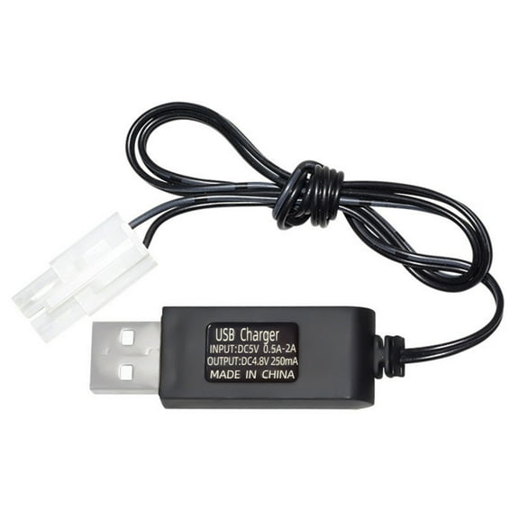 AOOOWER 3.6V 4.8V 6V 7.2V LiPo Battery USB Charge Cable for RemoteControl Car Truck SM2P/JST/KETPlug Charging Cable