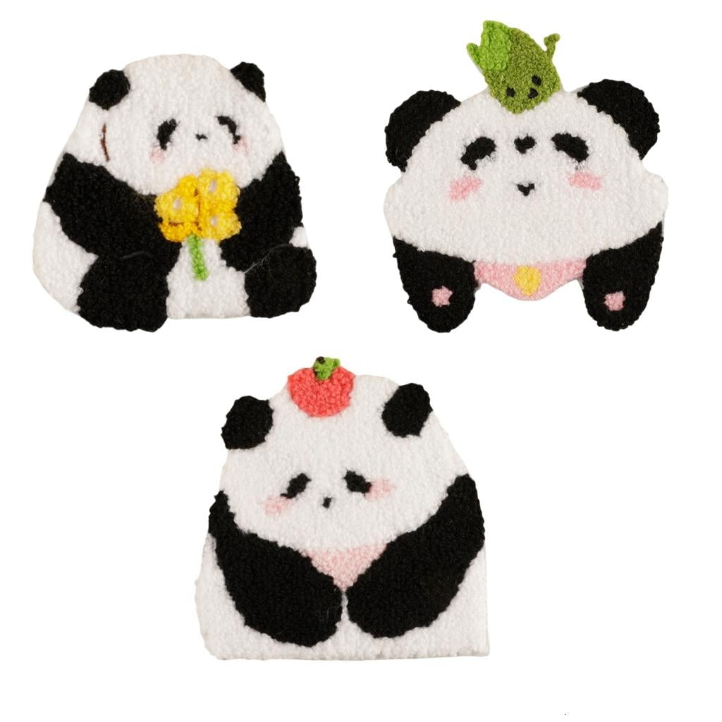 AOOOWER 3 Pcs Cartoon Panda Iron on Patches Animal Repair Patches