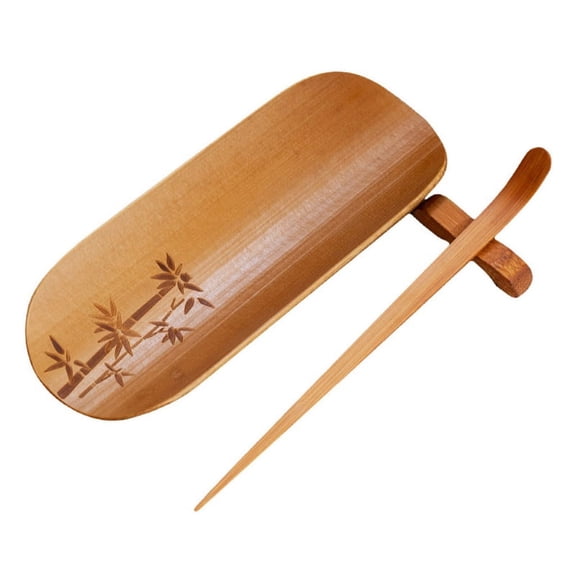 AOOOWER 3 Pieces Portable Bamboo Teaspoon Set Using at Home Tea House Tea Shop Restaurant Traditional Chinese Style Durable