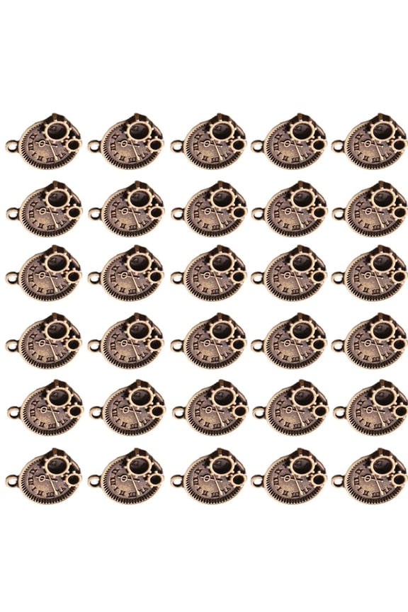 30Pcs Chic Clock Charm Sturdy Alloy Pocket Watch Charm Perfect For DIY Enthusiasts And Fashion Accessories Creation