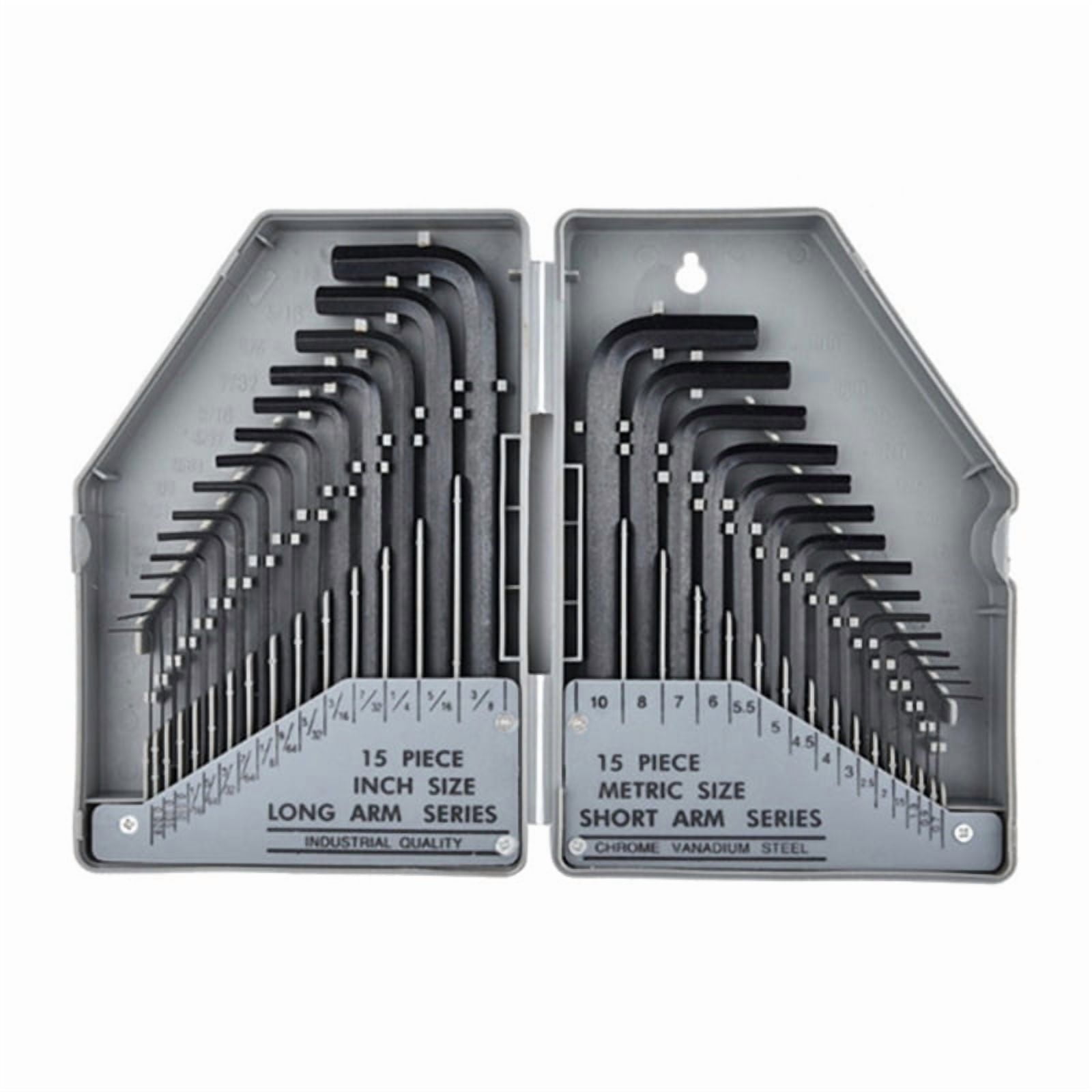 AOOOWER 31-Piece Hex for Key Set, Allen Wrench Set Inch/Metric MM(0.7mm-10mm)/(0.028"-3/