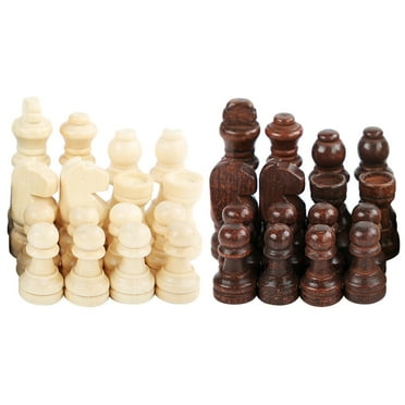 AOOOWER 32 Pcs Wooden Chess Pieces Tournament Wood Chessmen International Chess Figures