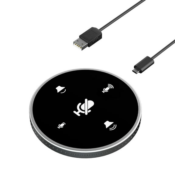 AOOOWER 360° Omnidirectional Mic, One-Key Button Mute for Mac OS/for Windows for Skype,Video Meeting, On-line Chatting
