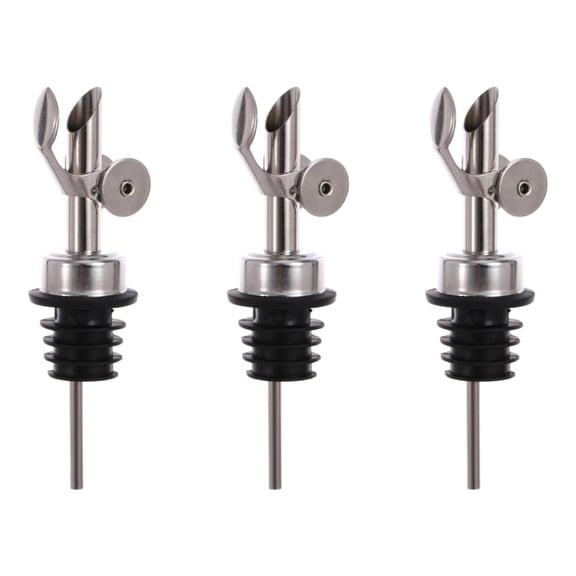 AOOOWER 3Pcs Auto Close Liquor Pourers Nonrust Steel Leak proof Universal Bottles Stoppers
