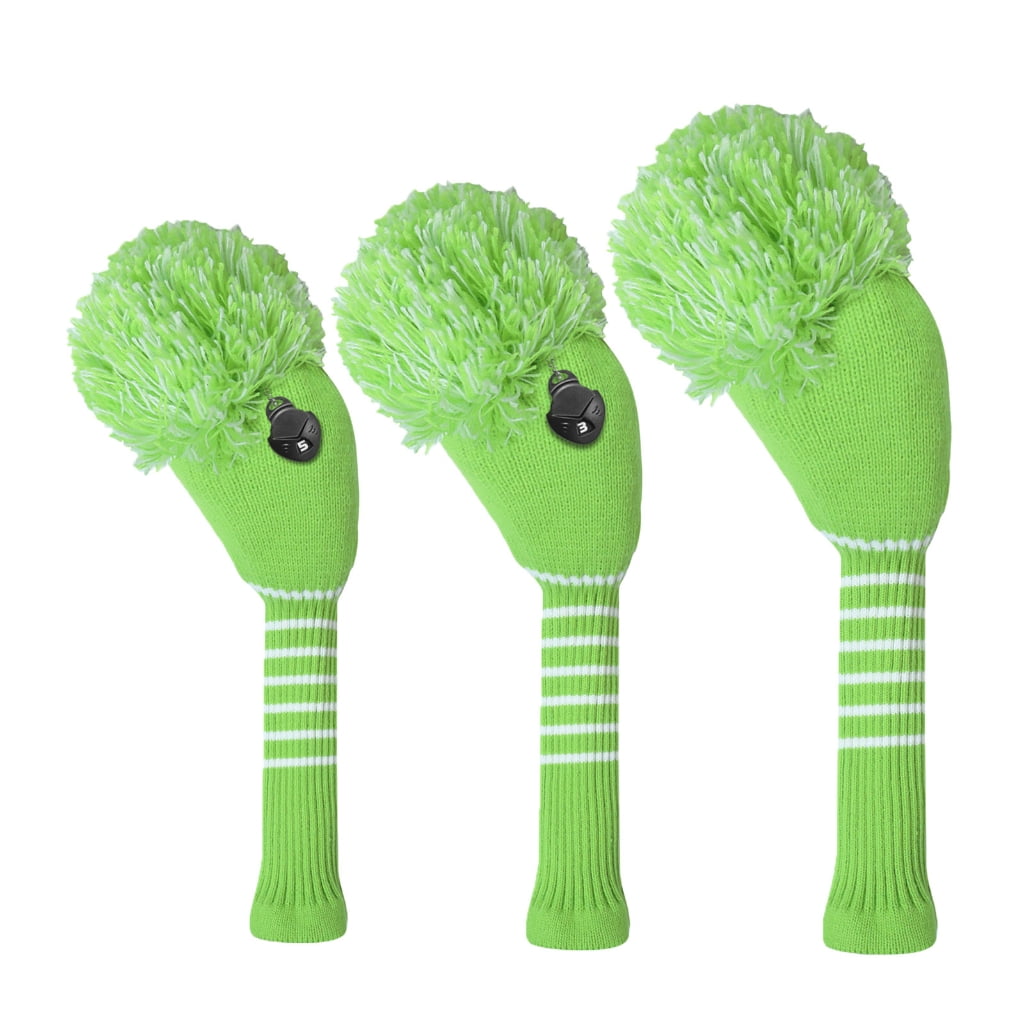 AOOOWER 3Pcs Knitted Golfing Club Head Covers Golfing Wood Headcover Driver Headcover