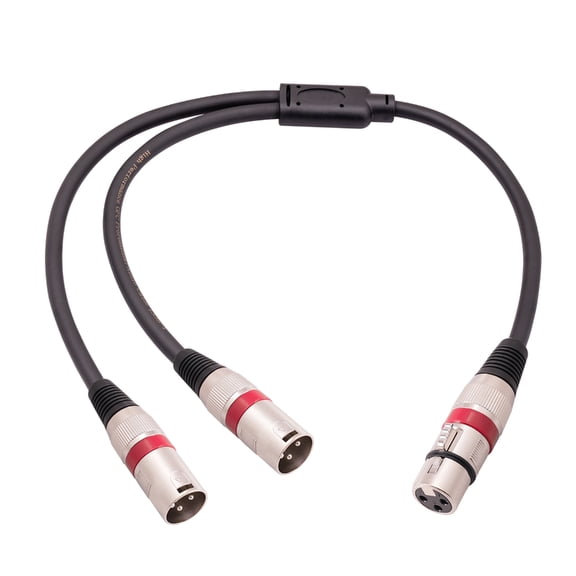 AOOOWER 3Pin XLR Female to Dual-XLR Male Y Splitter Nickel Plated Connectors Audio Cable