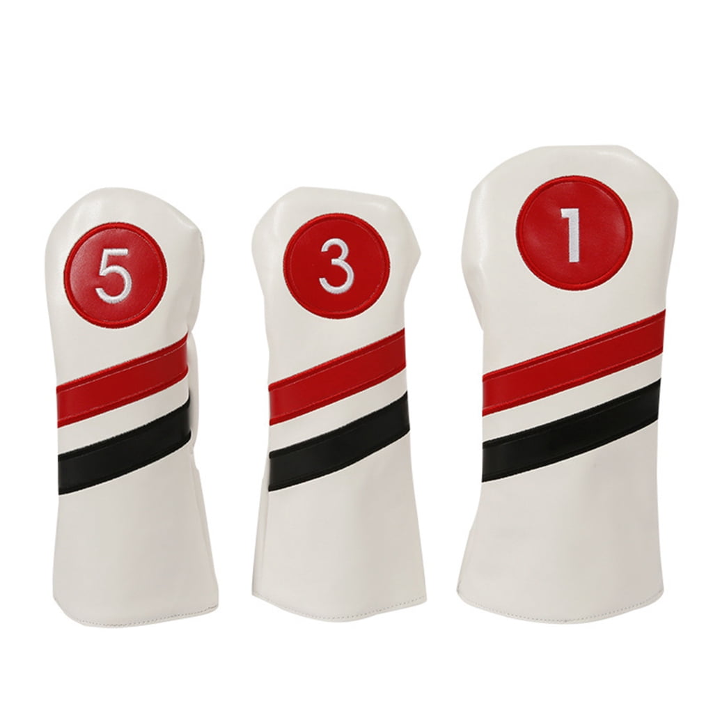 AOOOWER 3pcs/set Golf Head Covers for Driver & Fairway-Woods & Hybrid Golf Headcovers Set with Long Neck