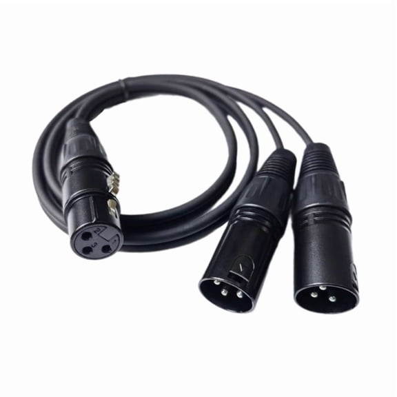 AOOOWER 3pin Female to 2 Male Adapter Cord PVC Cord for Professional Sound Systems
