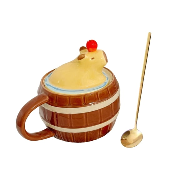 AOOOWER 450ml Ceramic Coffee Mug Cartoon Capybara Teas Cups for Coffee Milk Beverage