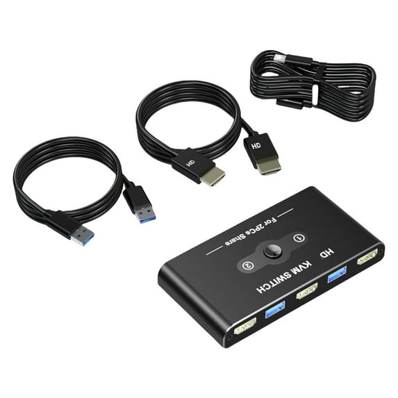 AOOOWER 4K60Hz HDTV Compatible KVM Switcher 4xUSB3.0 EasyTransition Between 2 Computers