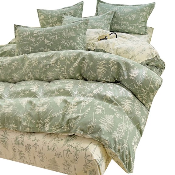 AOOOWER 4Pcs Brushed Cotton Bedding Collection Soft Sturdy Bedclothes Easy Caring