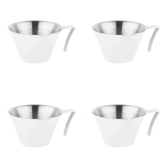 AOOOWER 4Pcs Espresso Measuring Cup with Handle Stainless Steels Espresso Coffee Extraction Cup 100ml Practical Ounces Cup