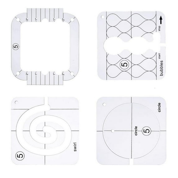 AOOOWER 4Pcs Quilting Ruler Clear Acrylic Quilting Templates Quilters