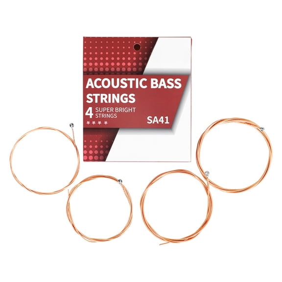 AOOOWER 4pcs Acoustic Bass Strings Replacement 4 String Bass Instrument Accessory
