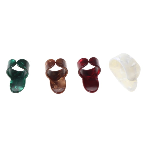 AOOOWER 4pcs/set New Plastic 1 Thumb + 3 Finger Nail Guitar Picks Plectrums Set