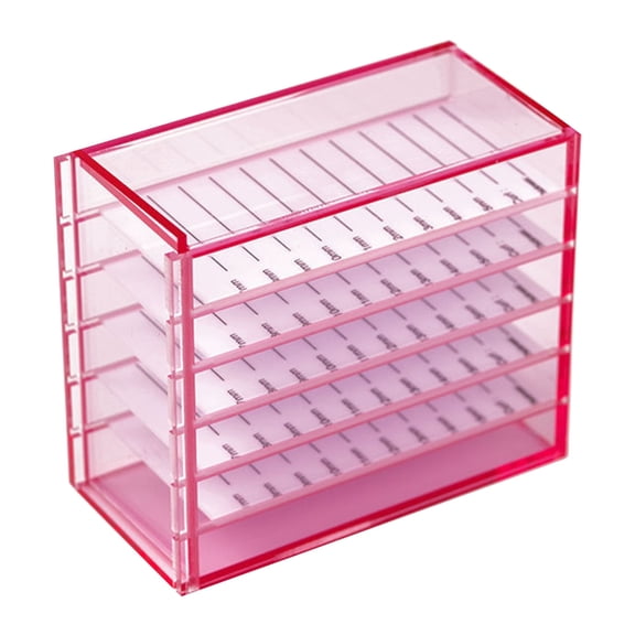 AOOOWER 5 Layers Acrylic Clear False Eyelash Organizer Case,Cosmetic Makeup Storage Box for Grafting Lash Extension Eyelash Box
