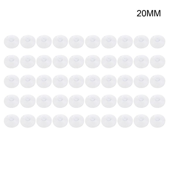 AOOOWER 50 Pcs Transparent Mushroom Suction Cups Without Hooks Mini Sucker Hanger Pads