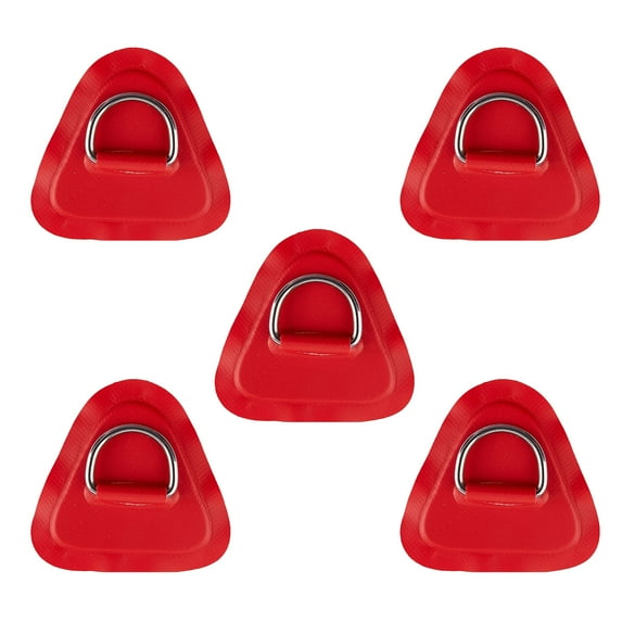 AOOOWER 5Pcs Multi Colors D Ring Pad PVC Patches PVC Patch with Stainless Steel D-Ring for Dinghys Kayak Surfboard Paddle Board