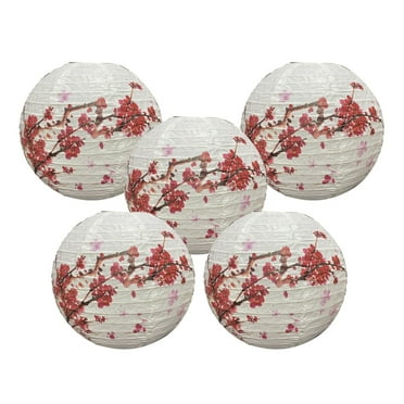 AOOOWER 5Pieces Asian Style Paper Lanterns Accessory Perfect For Weddings And Festivals