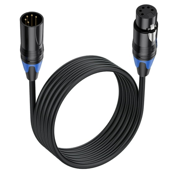 AOOOWER 5Pin XLR to DMX512 Connection Cable Wire Male to Female XLR Connector Lead Cord for Lighting Control and Connection