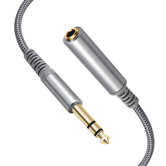 AOOOWER 6.35mm 1/4In Stereo Extension Cord Braided Cord Interferences Proof for Musical Instrument Studio Equipment