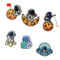 AOOOWER 6 Pcs Astronaut Iron On Patches Applique Patches Lovely Repair Patches Embroidered Patches for Bag Shoes Decoration