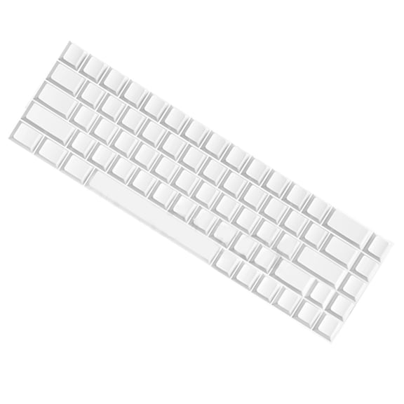 AOOOWER 68 Key Minimalist White Blank Keycaps Original Height PBT Keycap Set For Mechanical Keyboards For Office And Gaming