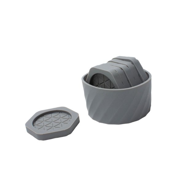 AOOOWER 6Pcs Nonslip Hexagonal Drink Coaster Set Comes With Storage Box For Coffee Teas Mugs Heat Protective Office Essential