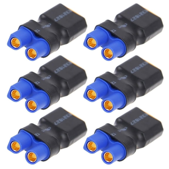 AOOOWER 6Pcs XT60 to EC5 Connectors Adapters Alloy Material Secure Connection for Drones Toys