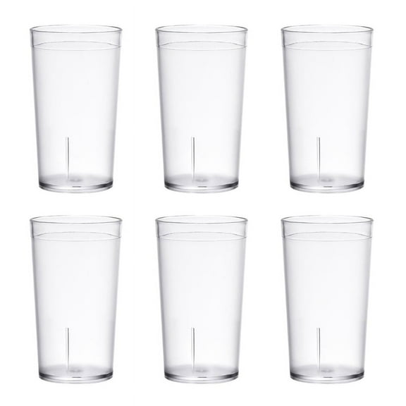 AOOOWER 6pcs Plastic Water Tumbler Drinking Glasses Shatterproof Juice Cups Unbreakable