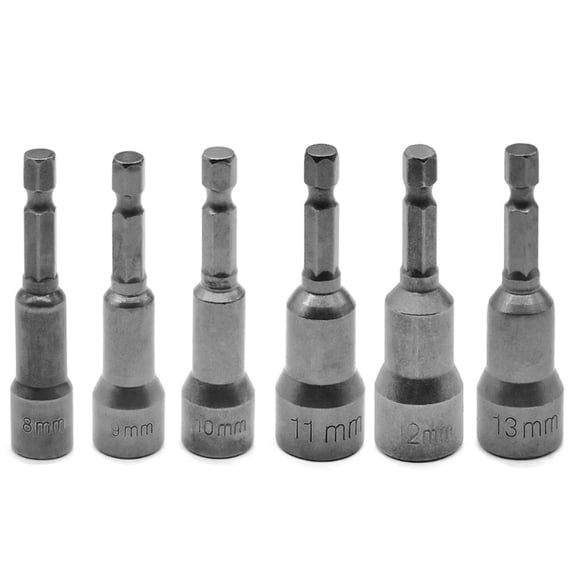 AOOOWER 6x 6mm-14mm Hex Sockets Sleeve Nozzles Nut Driver Set Socket Wrench Screwdriver
