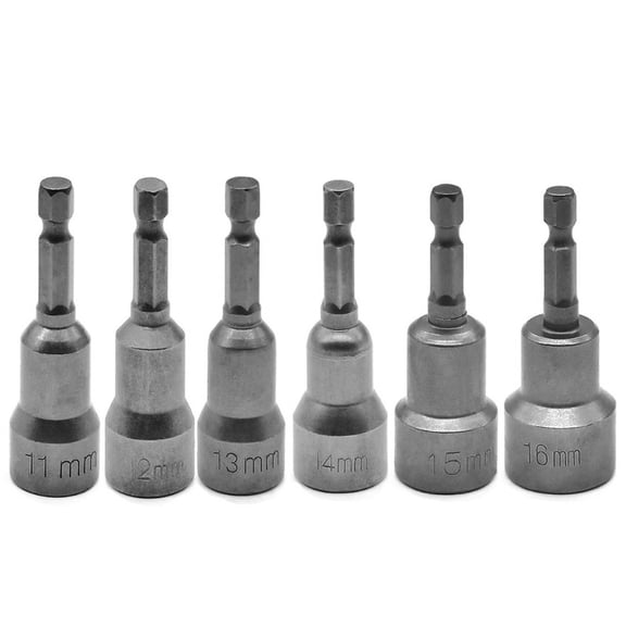 AOOOWER 6x 6mm-14mm Hex Sockets Sleeve Nozzles Nut Driver Set Socket Wrench Screwdriver