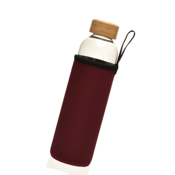 AOOOWER 750ml Glass Beverage Bottle With Bamboos Lid For Temperature Retention