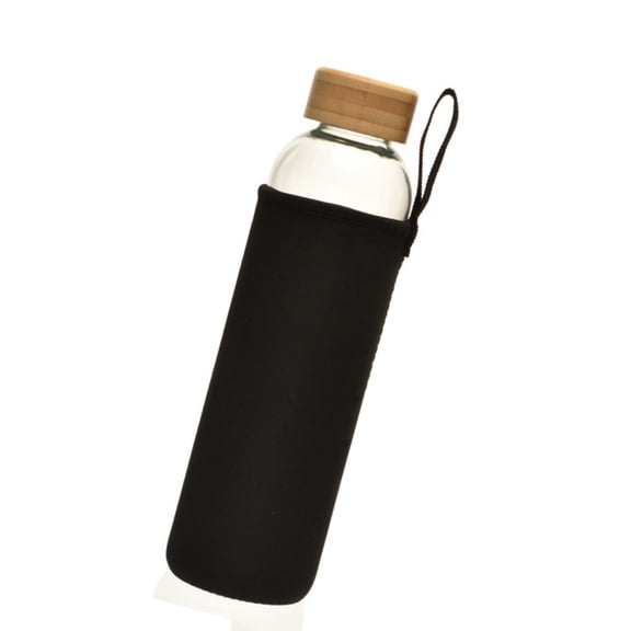 AOOOWER 750ml Glass Beverage Bottle With Bamboos Lid For Temperature Retention