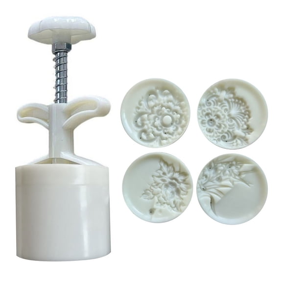 AOOOWER 75g Plastic Material Moon Cake Mold Hand-Pressure Dessert Mold Flower Shaped