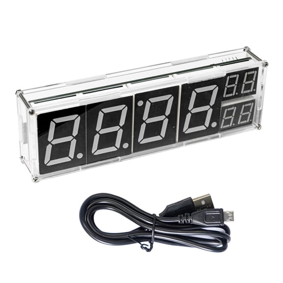 AOOOWER 8 Digit LED Clock set Maker Friendly 8 Digit Digital Tube Clock set for House