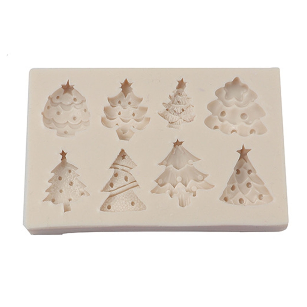 AOOOWER 8 Even Christmas Tree Decor Cake Silicone Mold Fudge Candy Mold
