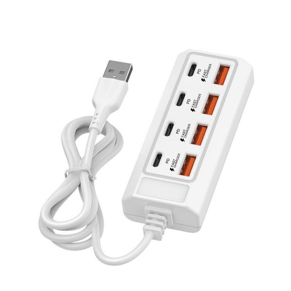 AOOOWER 8 In 1 USB Extension Cable With 4 USB And 4 Type C Port For Mobile Phone