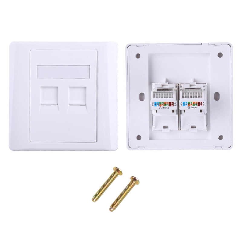AOOOWER 86 Type Computer Socket Panel CAT5E Network Module RJ45 Cable ...