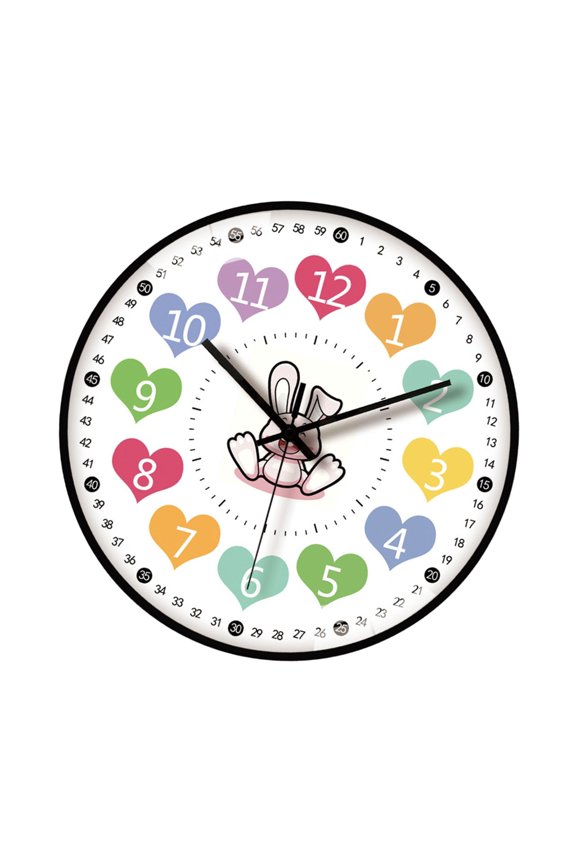 8Inch Cartoon Wall Clock For Kids Early Education Telling Time Teaching Clock With Easy To Read Number Time Management