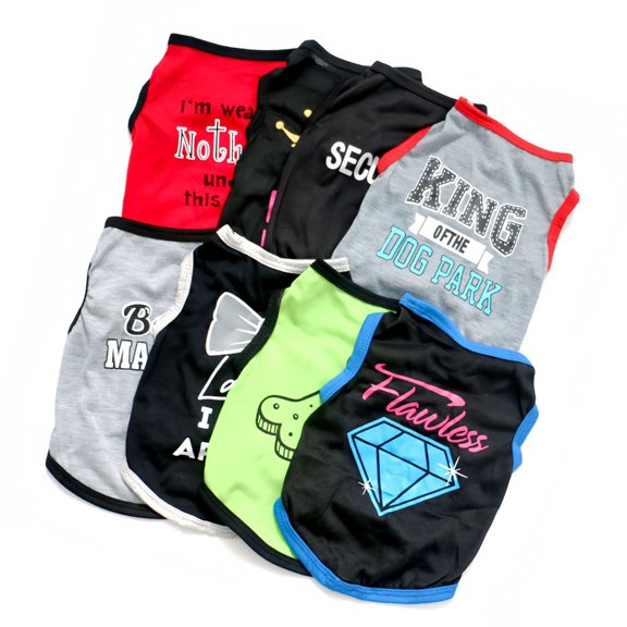 AOOOWER 8pcs Cooling Thin Dog Shirts Comfortable Polyester Puppies Vests for Hot Weather Outdoor Activity